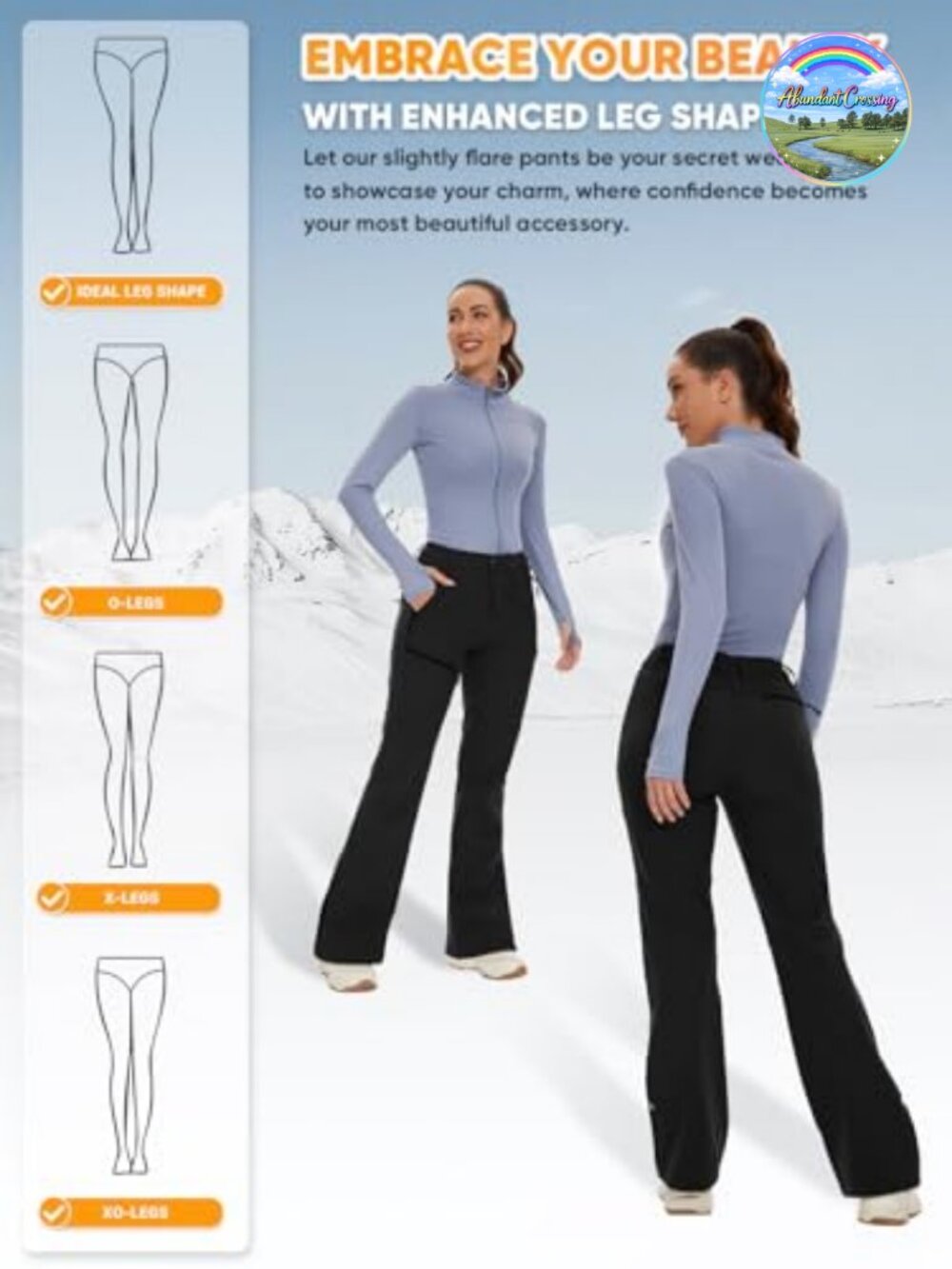 Womens Ski Snow Pants Fleece Lined Softshell Winter Flared Cargo - Picture 2 of 6